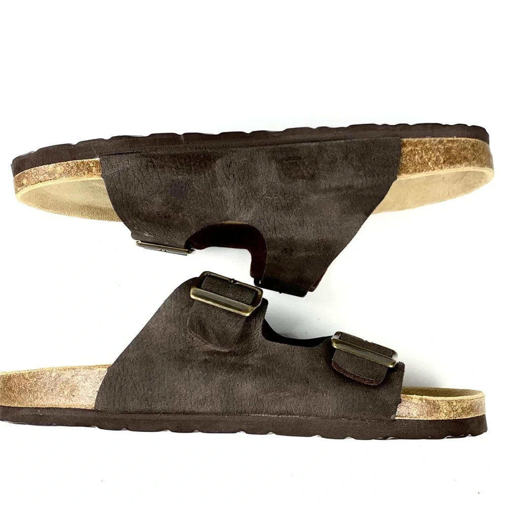 Natural Walk Dark Brown Leather Sandals Size 12 (46)